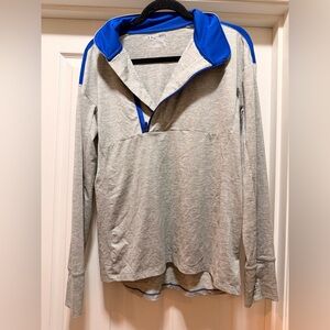 Under Armour Gray Pullover with Blue Trim